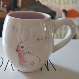 Rae Dunn Cream Ceramic Mug with Black Lettering